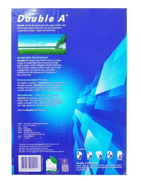 Giấy A4 Double A 70-80 gsm 500 tờ chính hãng nhập khẩu từ Thái Lan
