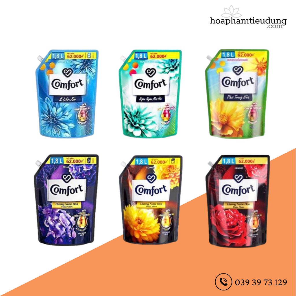 Nước xả vải Comfort 1.8L chăm sóc chuyên sâu