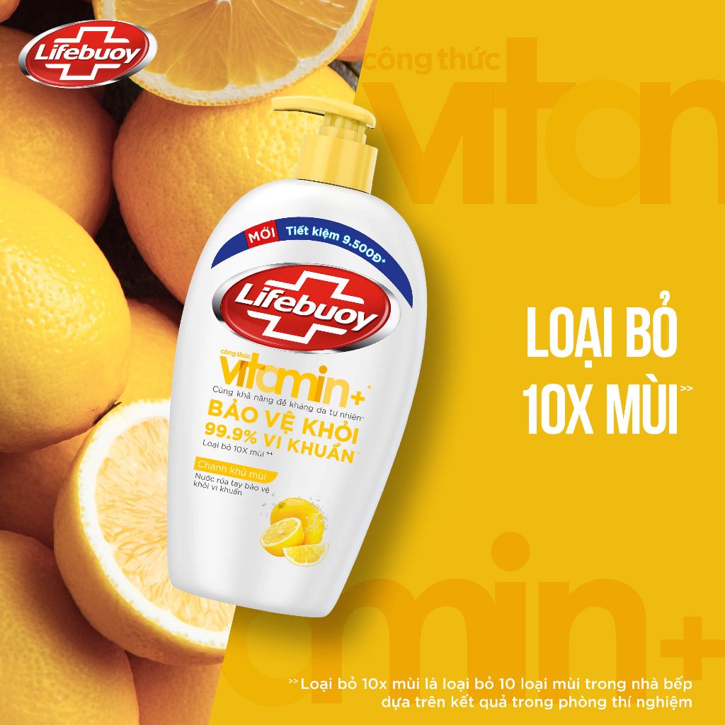 Nước Rửa Tay Lifebuoy Bảo Vệ Khỏi 99.9% Vi Khuẩn Gây Bệnh Với Ion Bạc+ Hỗ Trợ Cùng Đề Kháng Da Tự Nhiên 450g