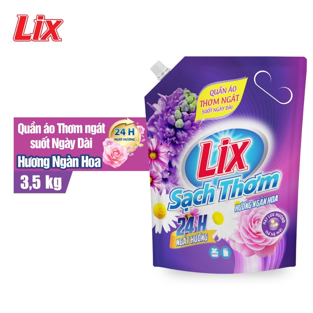 Nước giặt LIX Sạch Thơm hương ngàn hoa 3.5kg
