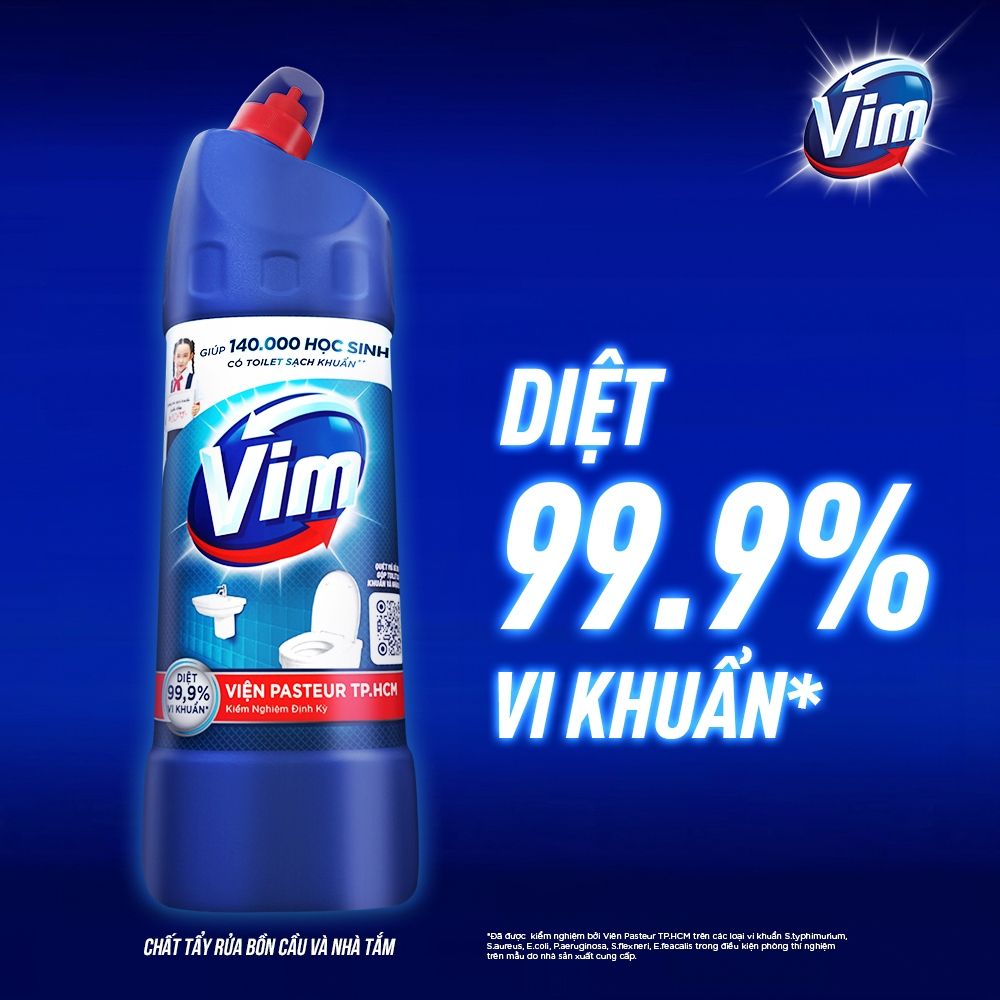 Nước Tẩy Bồn Cầu Vim Diệt Khuẩn 880ml Xanh biển