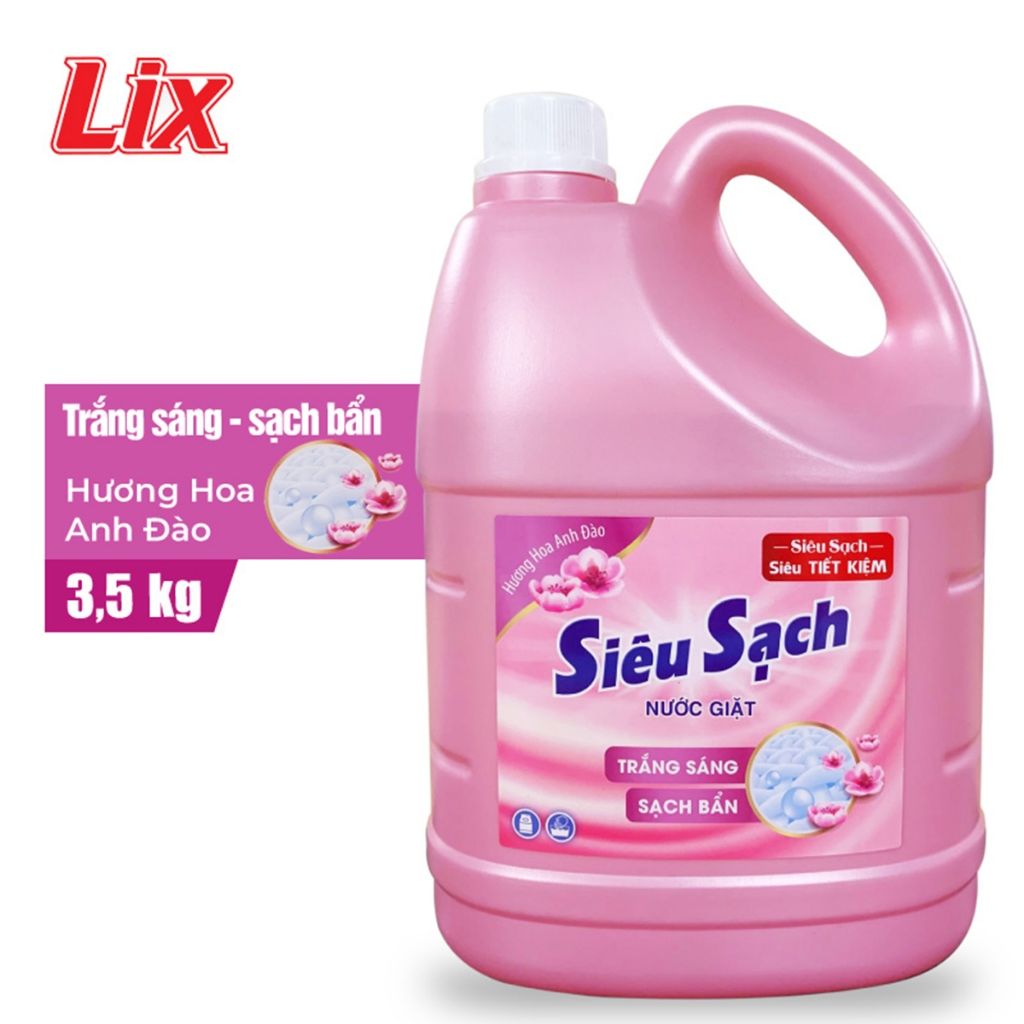 Nước giặt LIX siêu sạch hương hoa anh đào 3.5kg