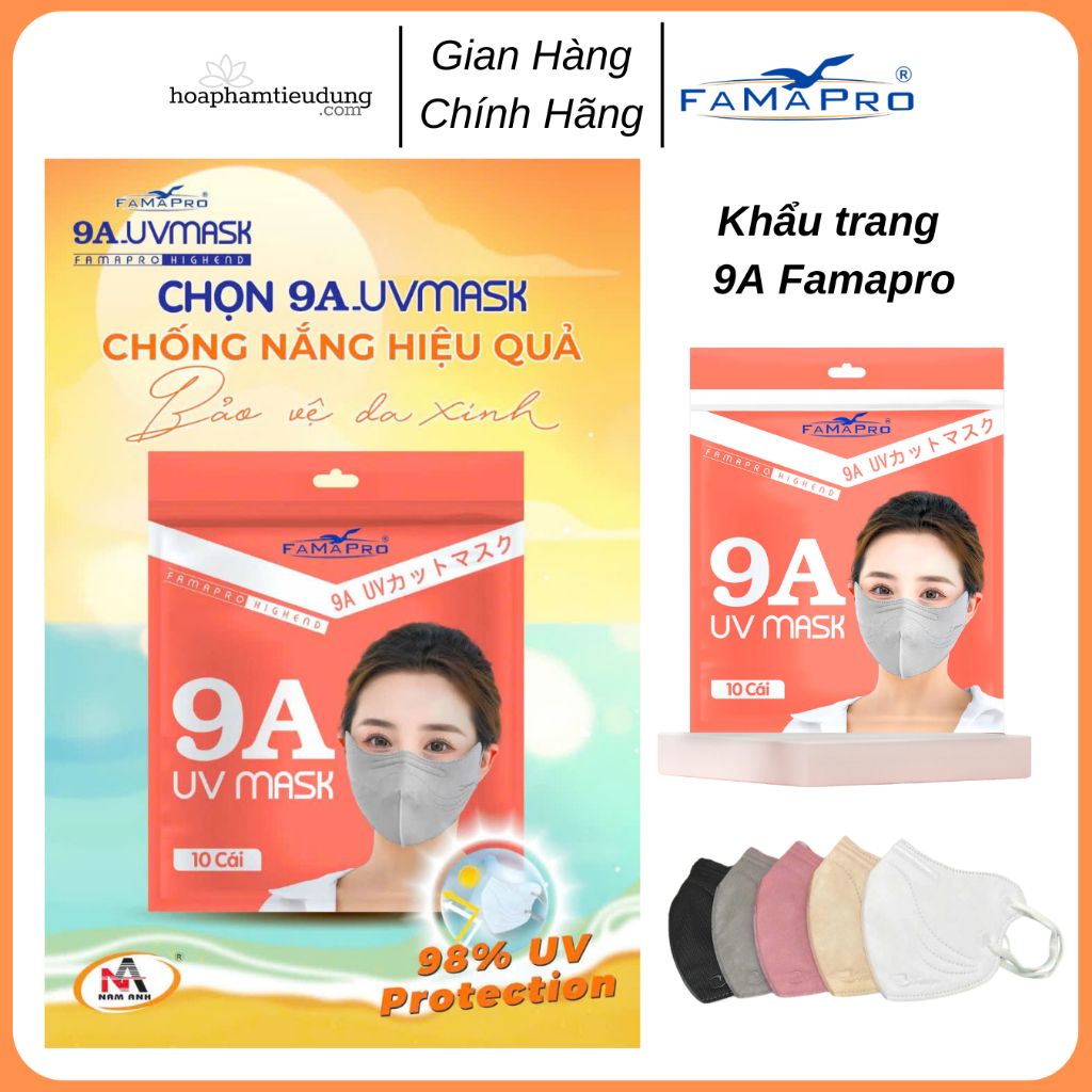 Khẩu trang UV Mask 9A Famapro Nam Anh chính hãng che toàn mặt đủ màu