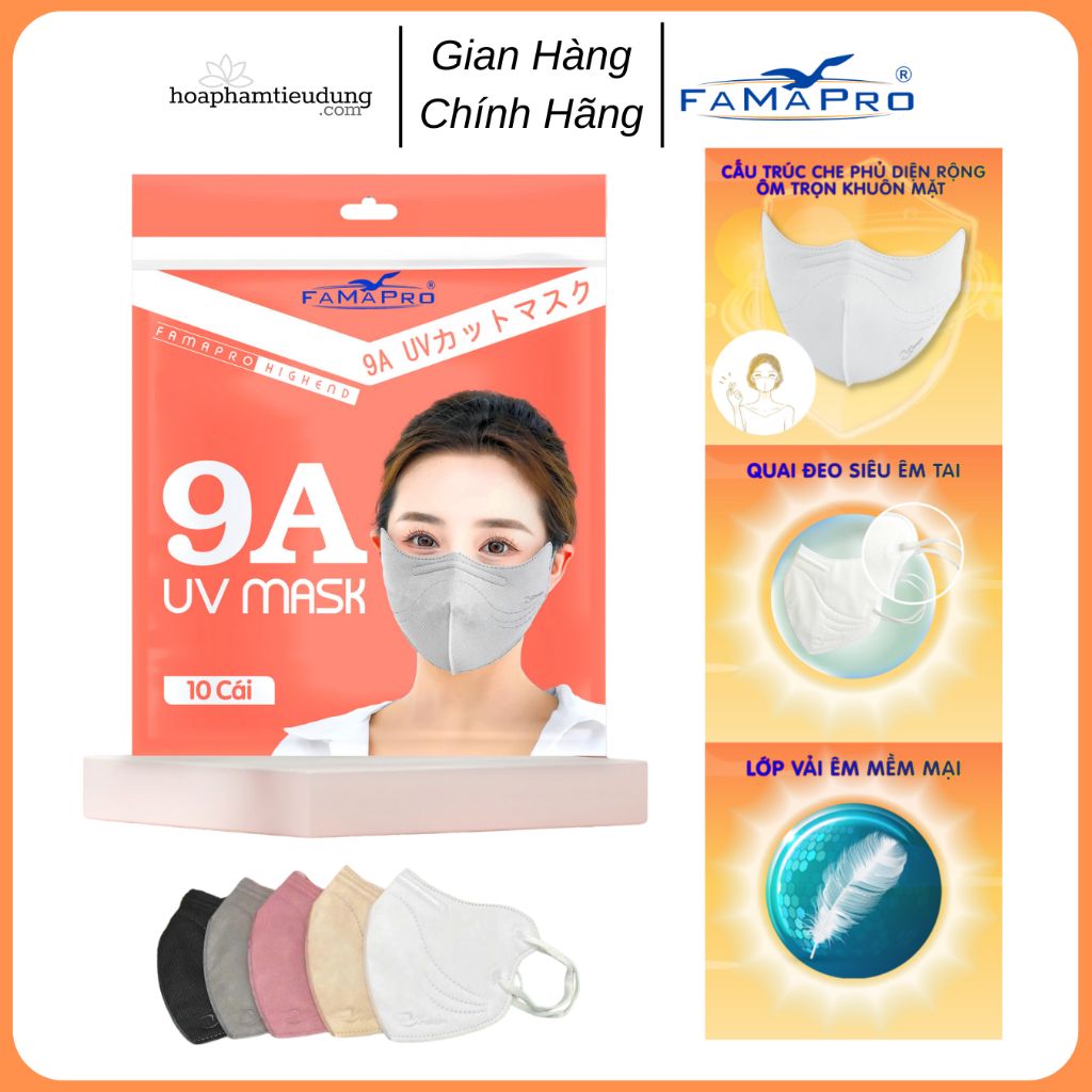 Khẩu trang UV Mask 9A Famapro Nam Anh chính hãng che toàn mặt đủ màu