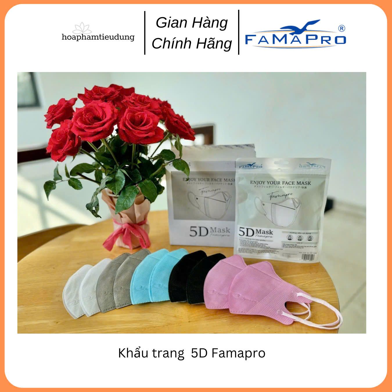 Khẩu trang kháng khuẩn 3 lớp 5D mask Famapro Nam Anh