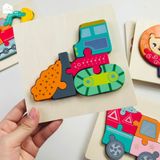 Đồ chơi - Tranh ghép hình gỗ nổi 3D loại cao cấp (Hàng dày đẹp - Size nhỏ) - 9 mẫu