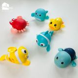 Đồ chơi nhà tắm: Cá voi, cá hề, cua, rùa, vịt vặn cót vui nhộn