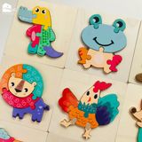 Đồ chơi - Tranh ghép hình gỗ nổi 3D loại cao cấp (Hàng dày đẹp - Size nhỏ) - 9 mẫu