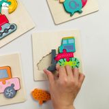Đồ chơi - Tranh ghép hình gỗ nổi 3D loại cao cấp (Hàng dày đẹp - Size nhỏ) - 9 mẫu