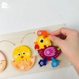 Đồ chơi - Tranh ghép hình gỗ nổi 3D loại cao cấp (Hàng dày đẹp - Size lớn) - 6 mẫu