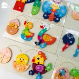 Đồ chơi - Tranh ghép hình gỗ nổi 3D loại cao cấp (Hàng dày đẹp - Size lớn) - 6 mẫu