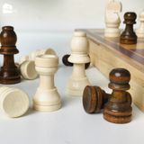 Đồ chơi - Bộ cờ vua bằng gỗ thiết kế gấp gọn.