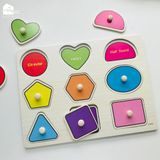 Bảng ghép hình núm gỗ nhiều chủ đề giúp bé phát triển tư duy và làm quen với thế giới xung quanh