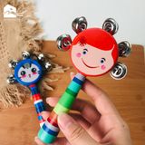 Đồ chơi lục lạc gỗ - xúc sắc gỗ 7 mầu kích thích đa giác quan cho bé (3 phân loại)