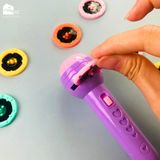 Đèn pin chiếu hình full 80 hình (10 thẻ) động vật, giao thông, trái cây, đèn pin chiếu bóng nhiều chủ đề cho bé có hộp