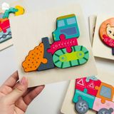 Đồ chơi - Tranh ghép hình gỗ nổi 3D loại cao cấp (Hàng dày đẹp - Size nhỏ) - 9 mẫu