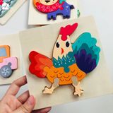 Đồ chơi - Tranh ghép hình gỗ nổi 3D loại cao cấp (Hàng dày đẹp - Size nhỏ) - 9 mẫu