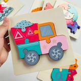 Đồ chơi - Tranh ghép hình gỗ nổi 3D loại cao cấp (Hàng dày đẹp - Size nhỏ) - 9 mẫu