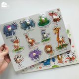 Bảng ghép hình núm gỗ nhiều chủ đề giúp bé phát triển tư duy và làm quen với thế giới xung quanh