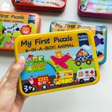 Đồ chơi - Hộp ghép hình puzzle 3-6 mảnh gỗ - Hộp sắt chắc chắn