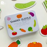 Đồ Chơi Ghép Hình 2 Mảnh Hộp Sắt (Shapes Puzzle) giúp bé rèn luyện sự tập trung và phát triển tư duy