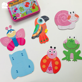 Đồ chơi - Hộp ghép hình puzzle 3-6 mảnh gỗ - Hộp sắt chắc chắn
