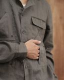 Thông - Hand Embroidery Pocket Patched Linen Shirt