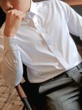 Áo Sơ Mi Trắng Tay Dài Không Túi