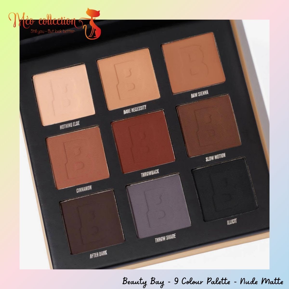 Bảng phấn mắt Beauty Bay 9 Colour Palette Nude Matte 9 ô meo collection