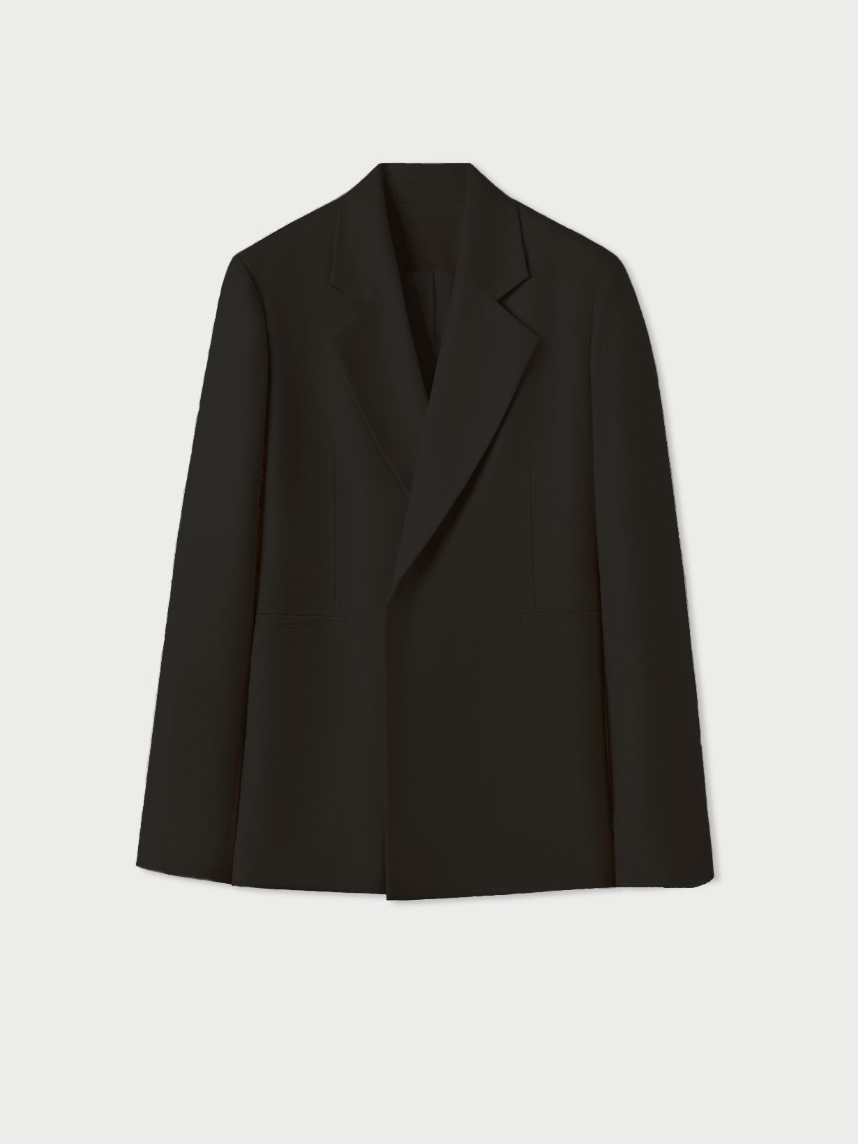 BLACK WOOL TAILORED JACKET