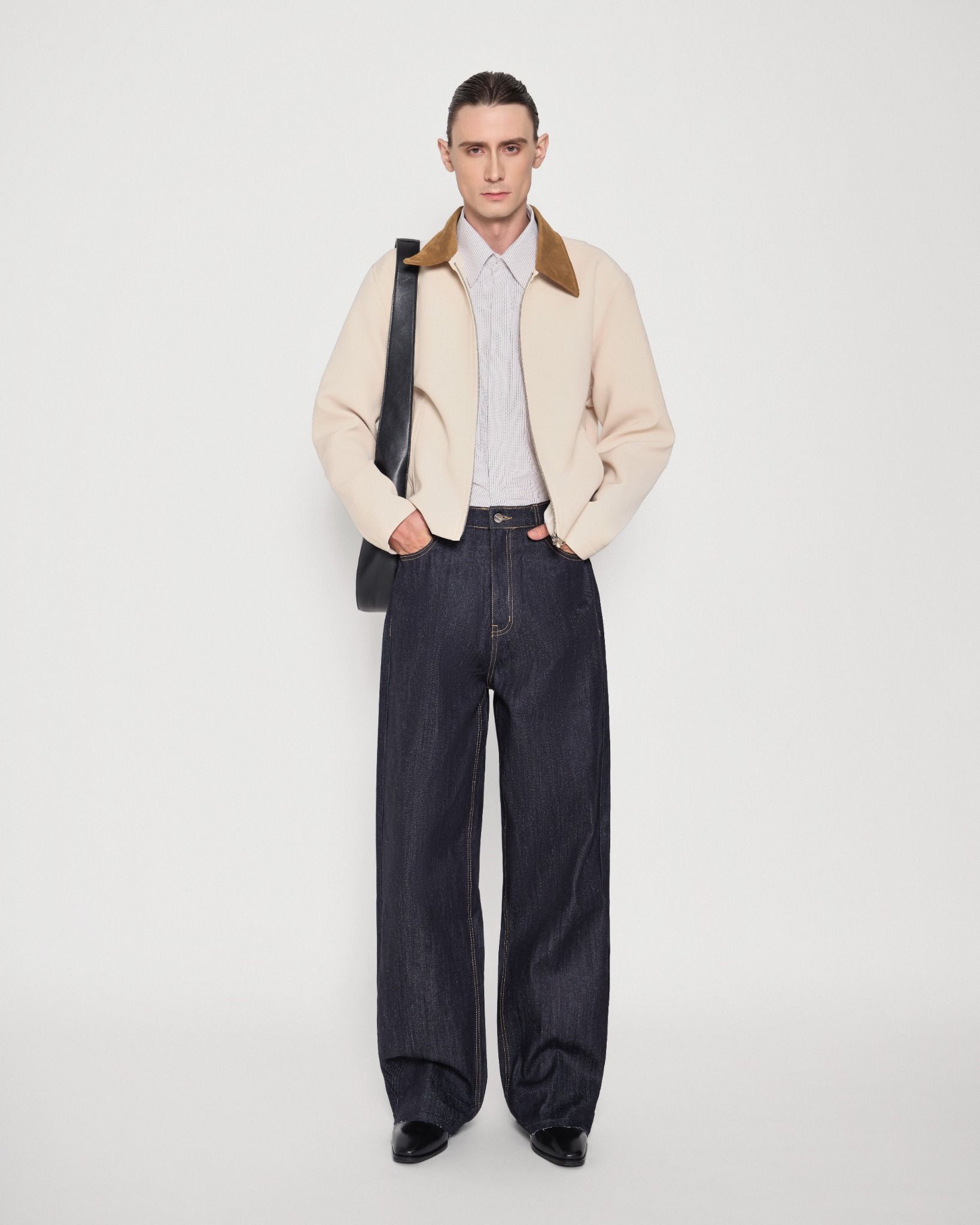 CREAM RELAXED WELT POCKET JACKET