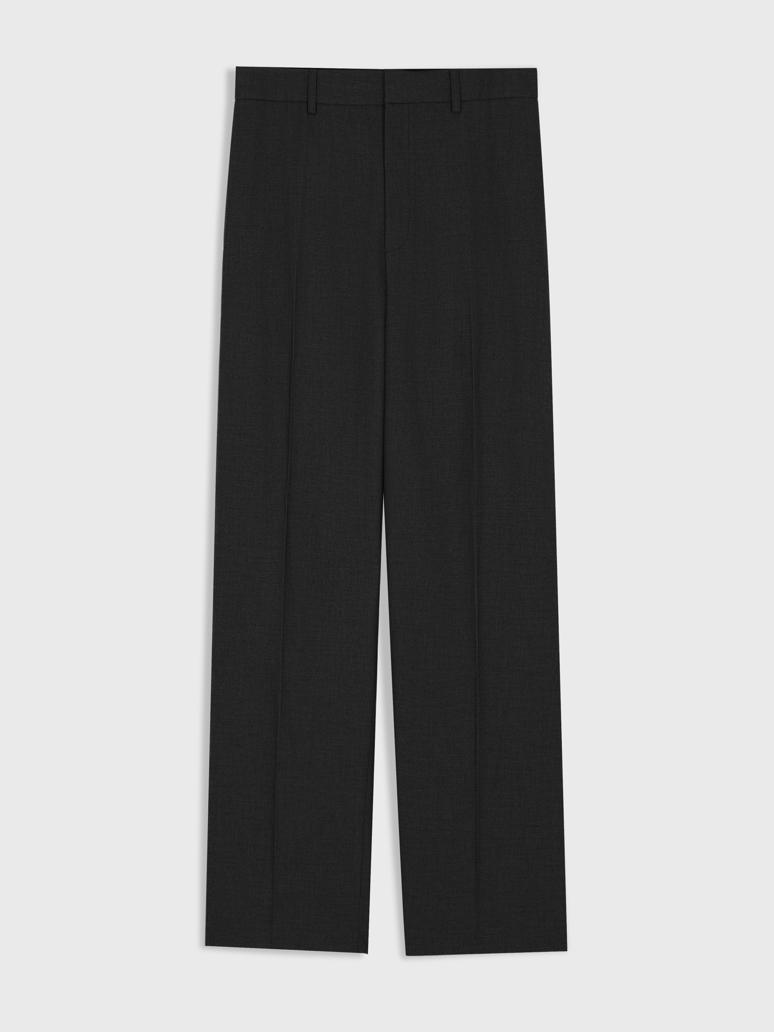 BLACK REFINED WOOL VISCOSE TROUSERS