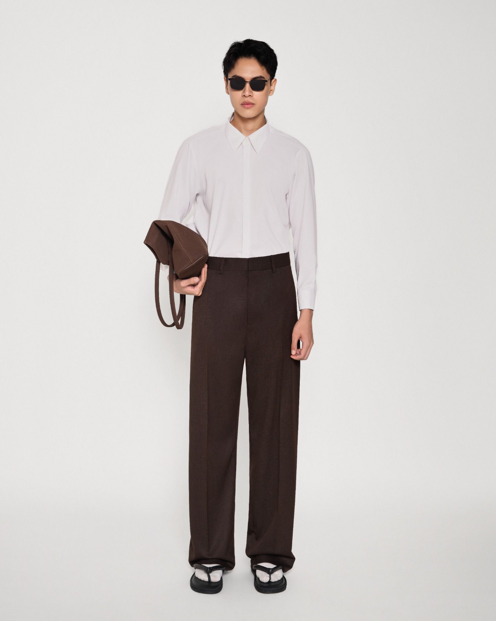 WHITE CUT-OUT LONG SLEEVE SHIRT