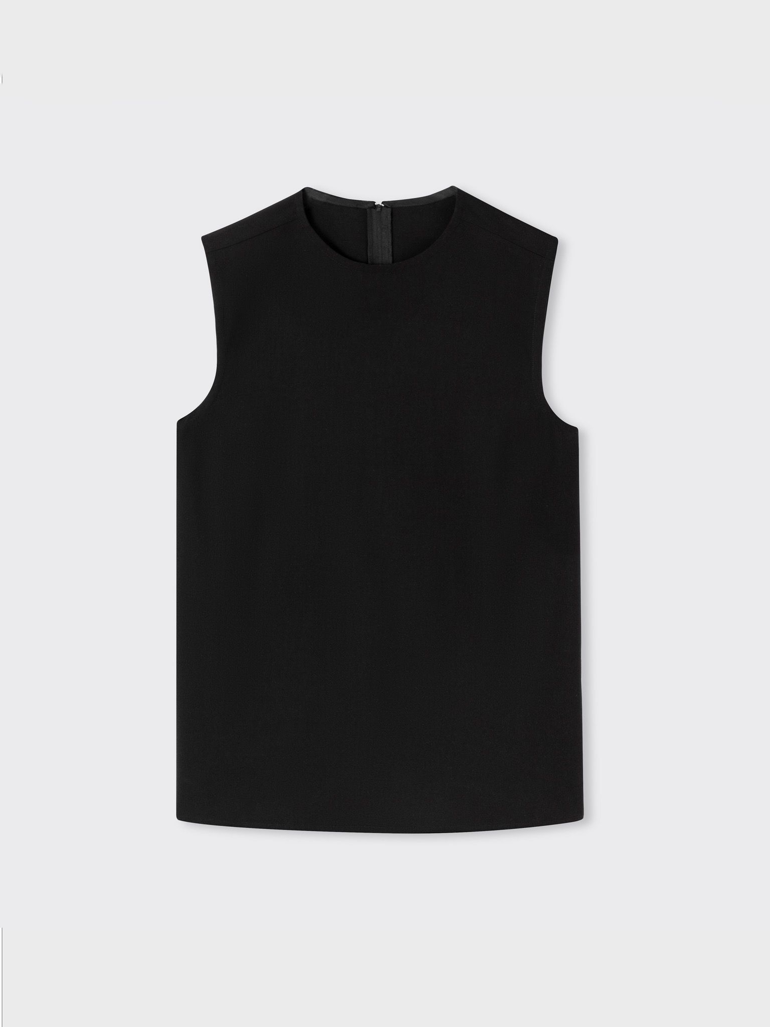 BLACK WOOL BLEND TANK TOP