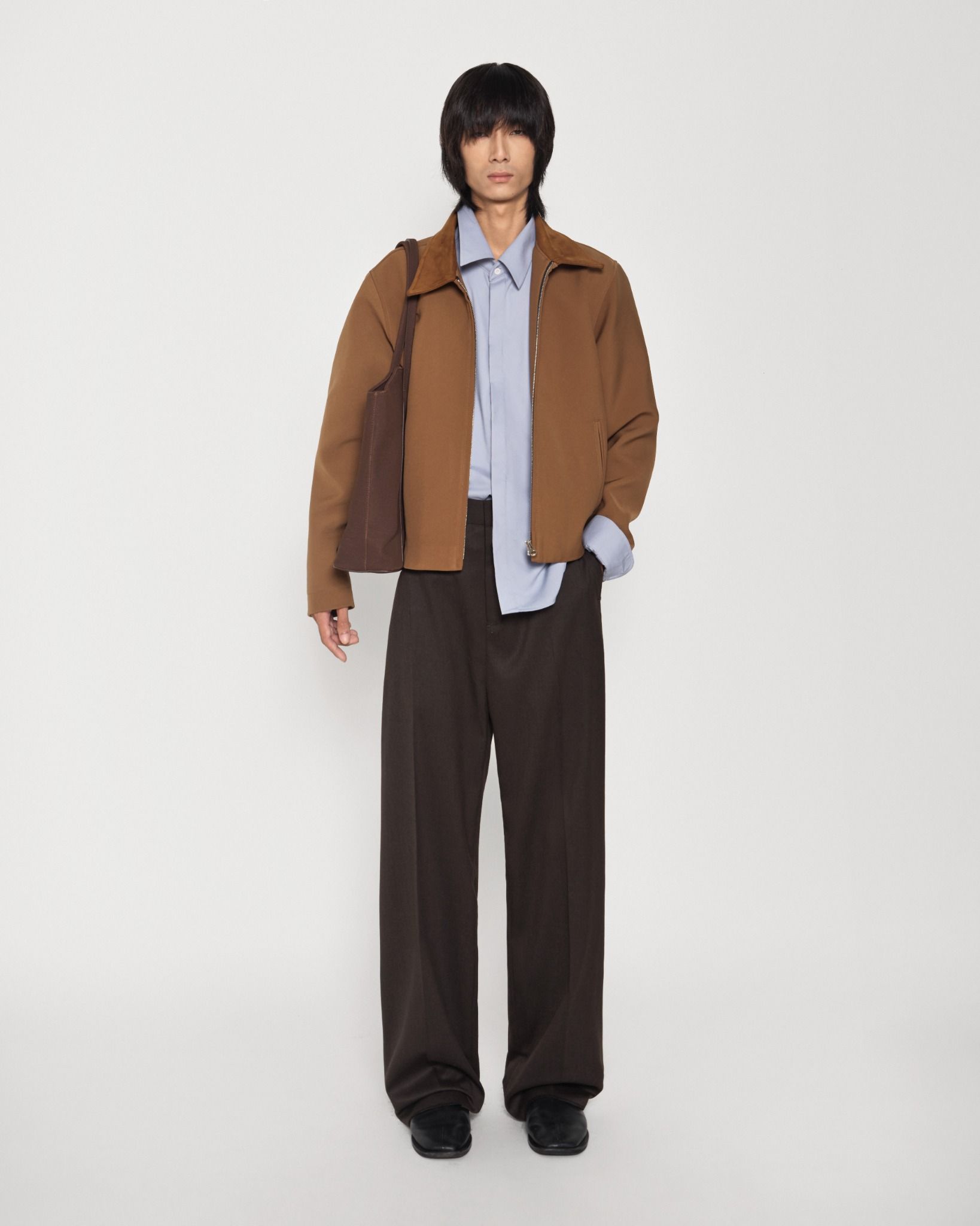 BROWN RELAXED WELT POCKET JACKET