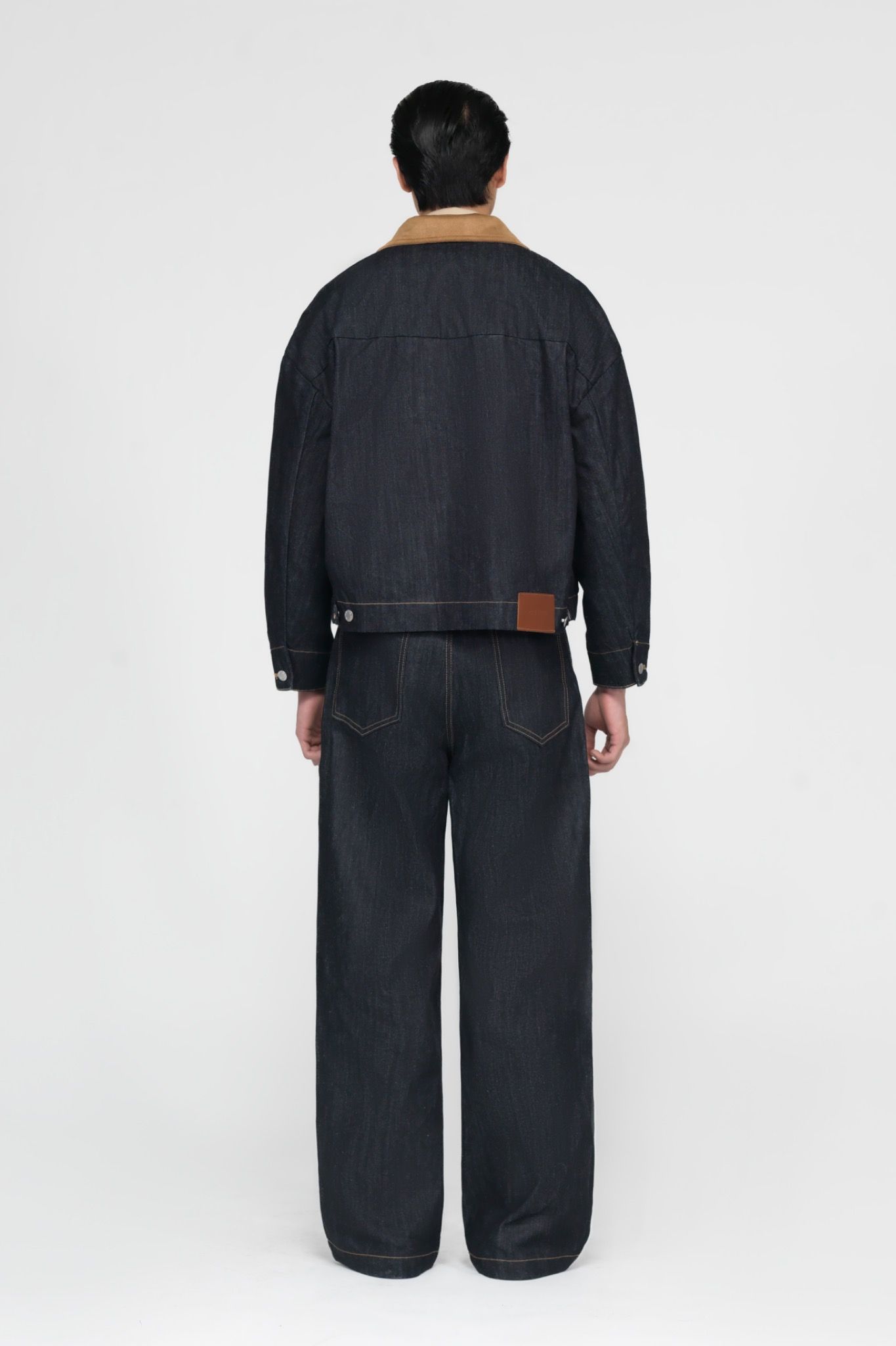 RAW DENIM SUEDE- COLLAR JACKET