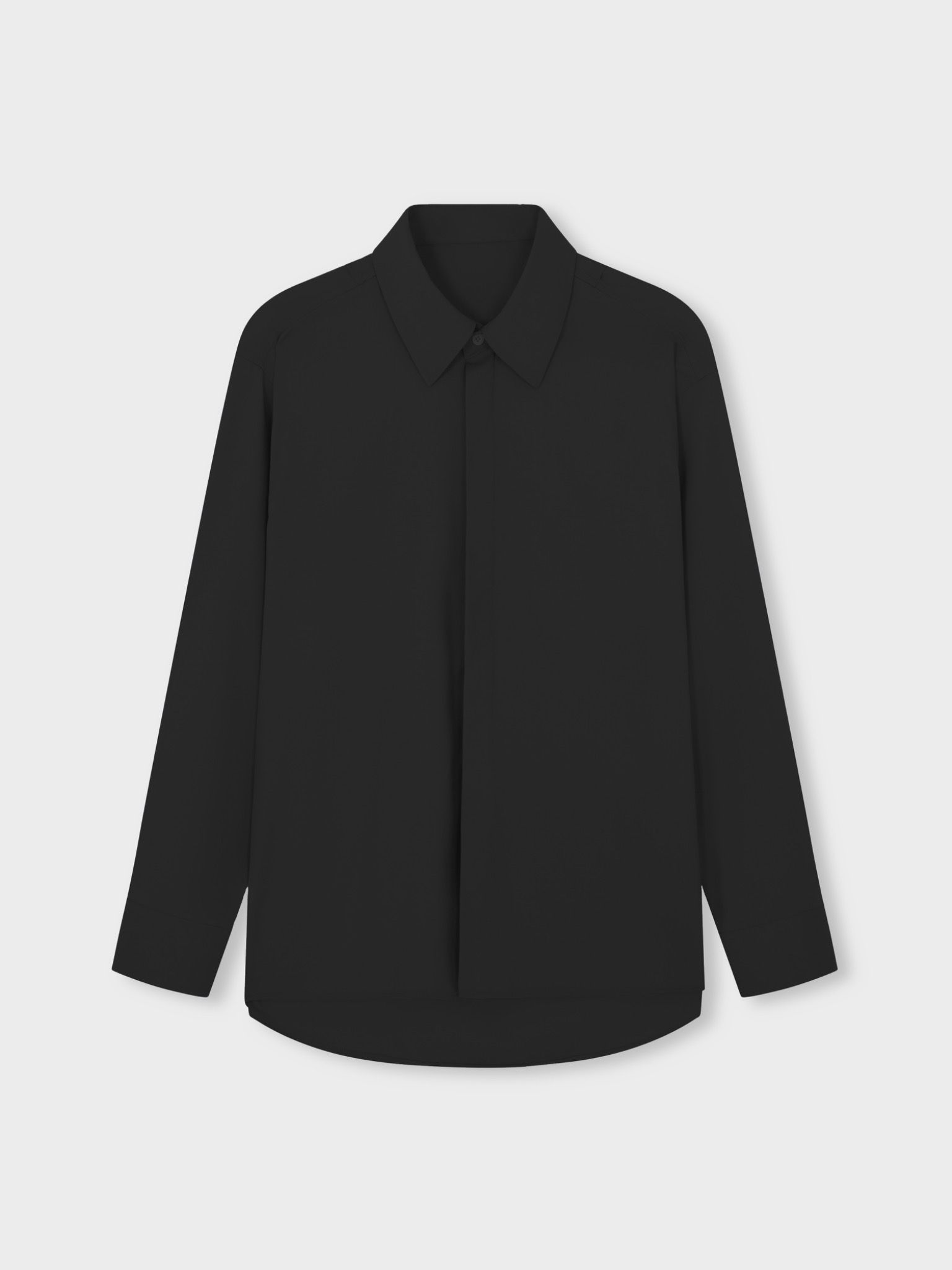 BLACK CUT-OUT LONG SLEEVE SHIRT