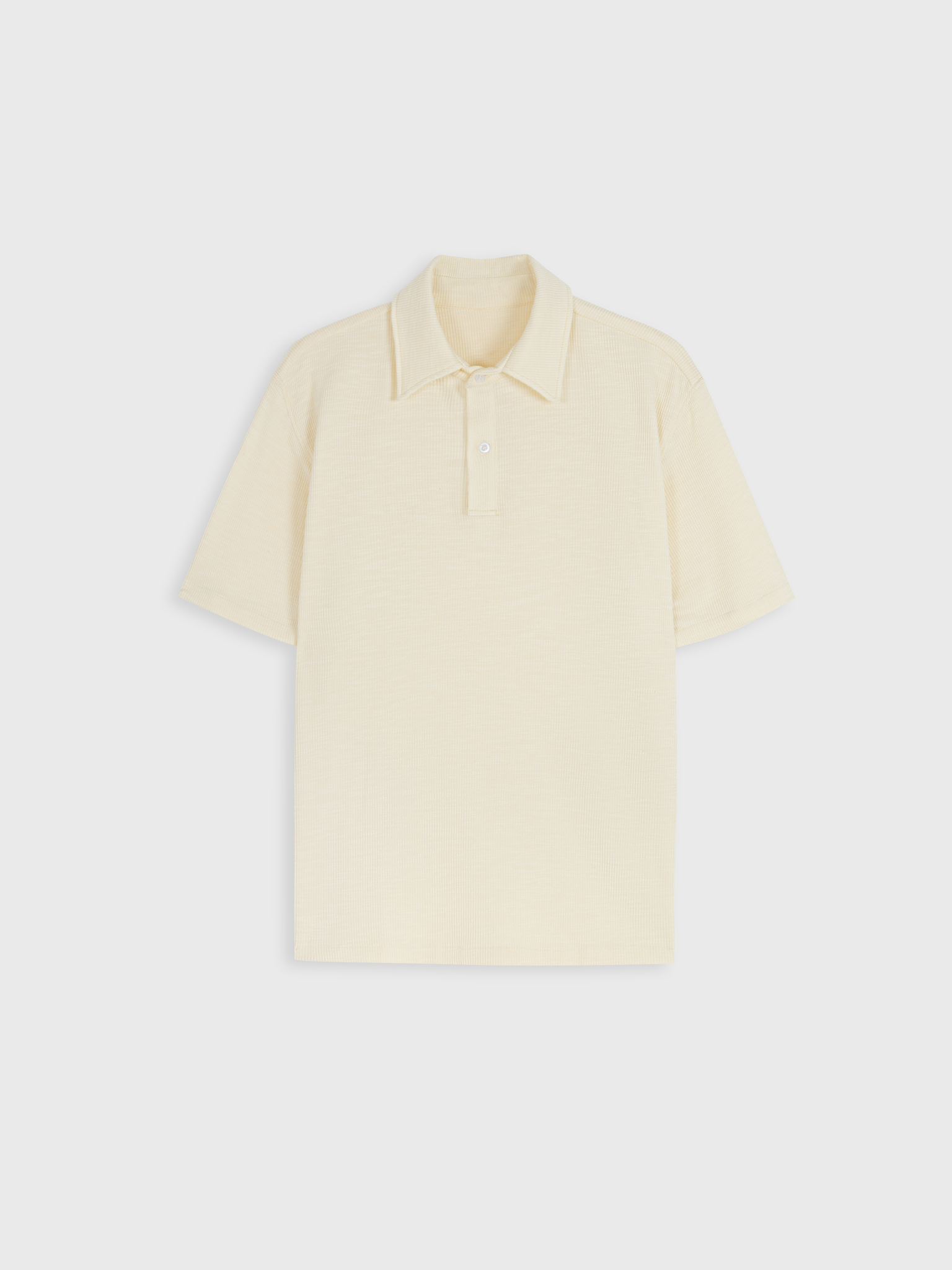 CREAM TEXTURED POLO SHIRT