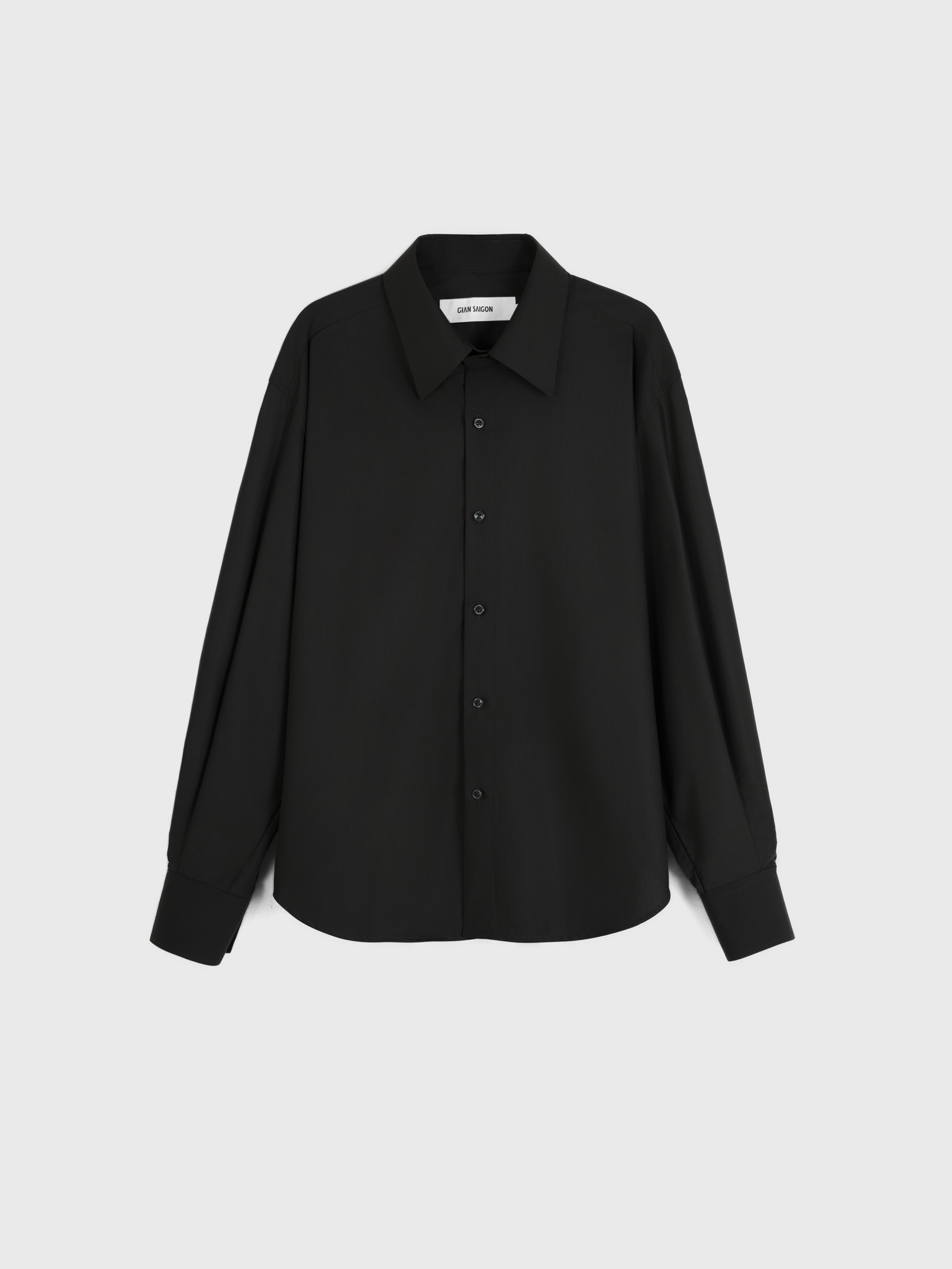 BLACK OVERSIZED COCOON SHIRT