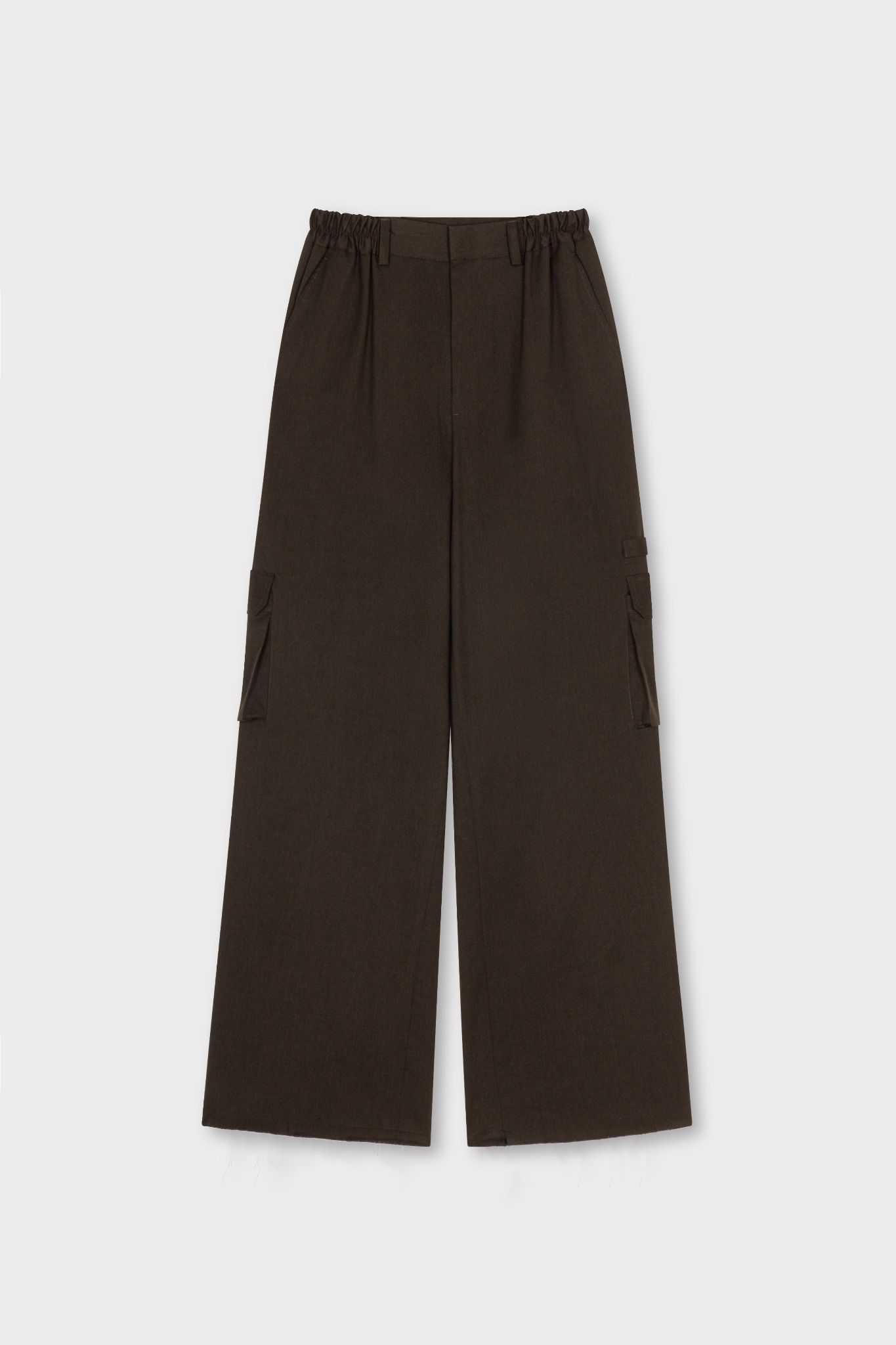 CACAO WOOL BLEND CARGO PANTS