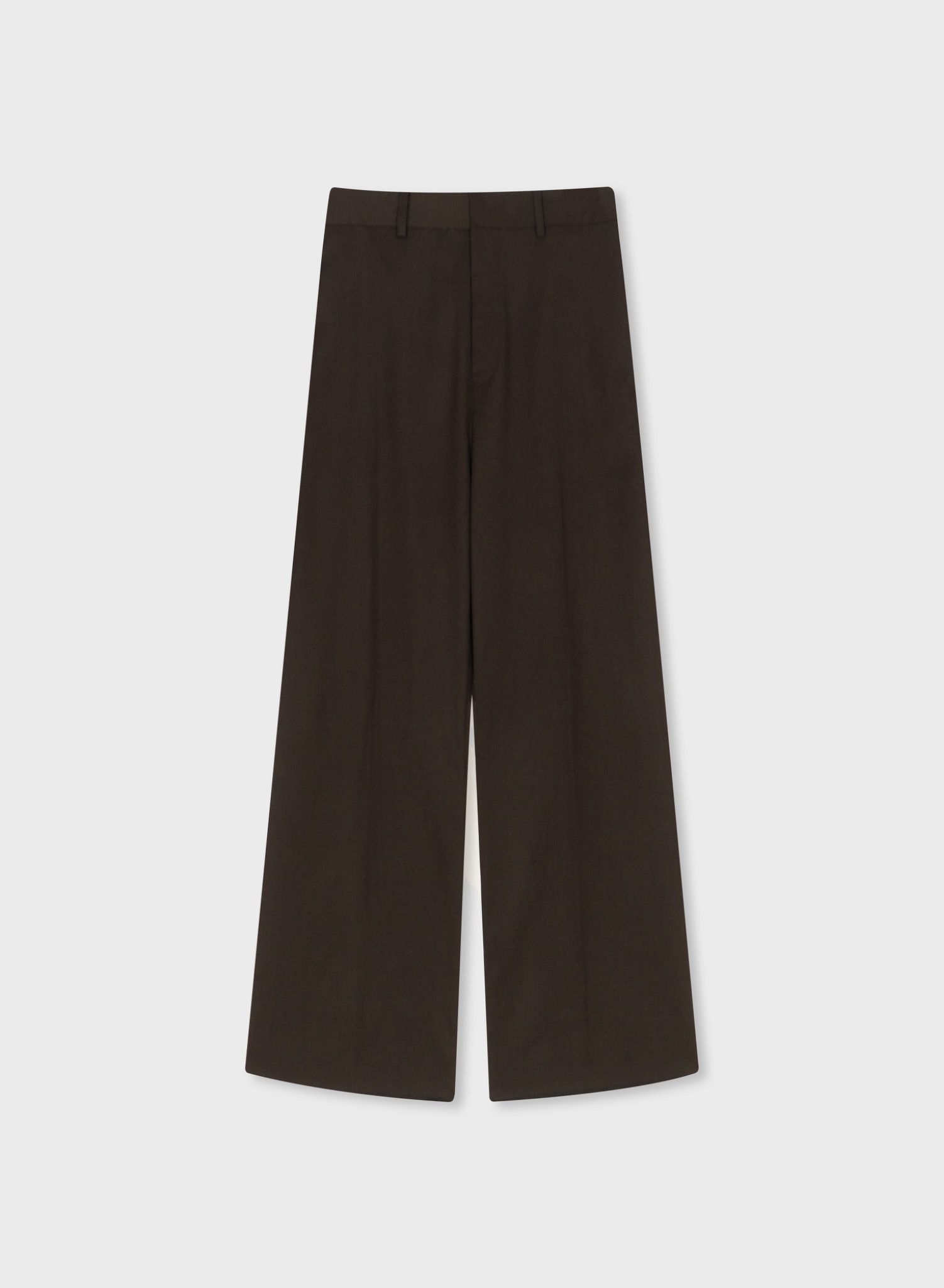 CACAO REFINED WOOL VISCOSE TROUSERS