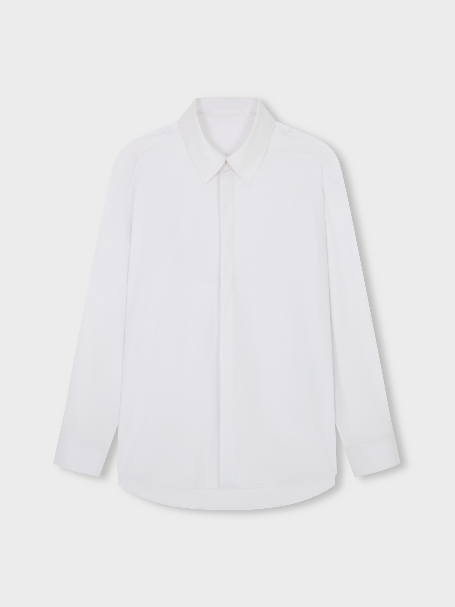 WHITE CUT-OUT LONG SLEEVE SHIRT