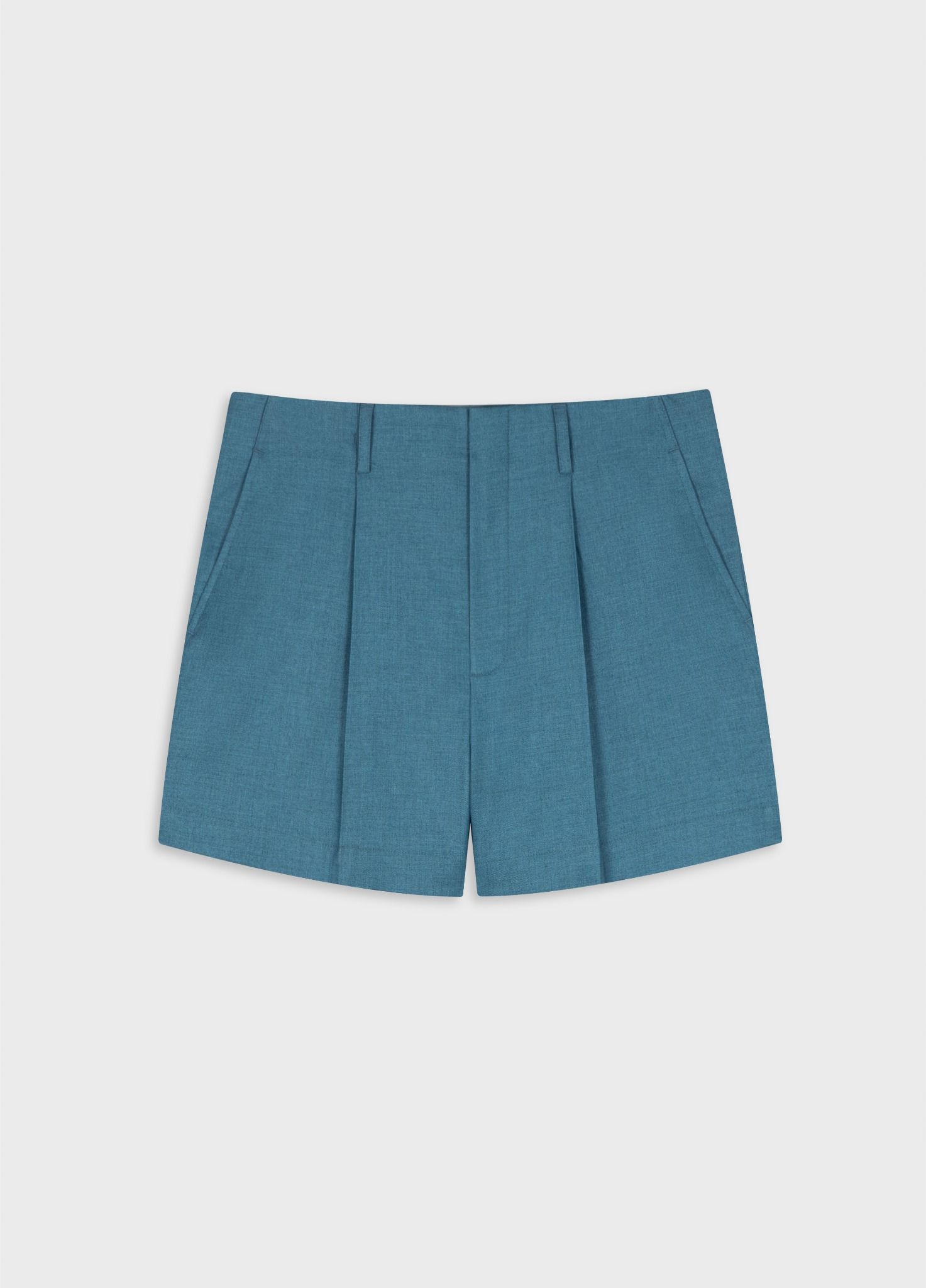 TEAL CLEAN-WAIST SHORTS