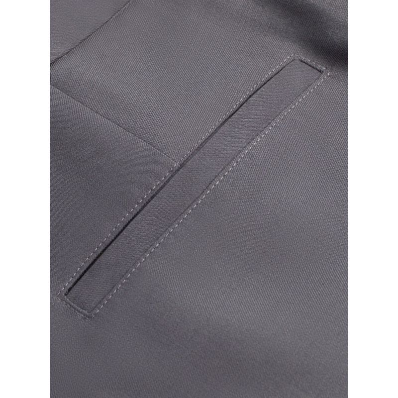 GREY WOOL BLEND WIDE LEG TROUSERS