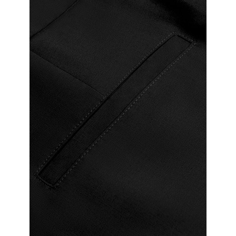 BLACK WOOL BLEND WIDE LEG TROUSERS