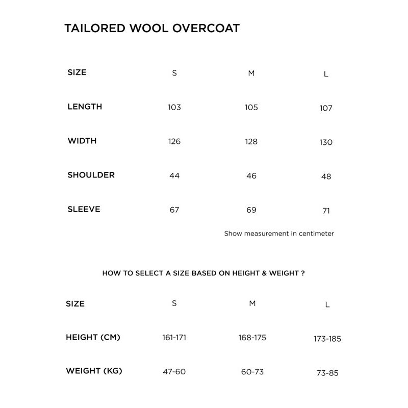 BLACK TAILORED WOOL OVERCOAT