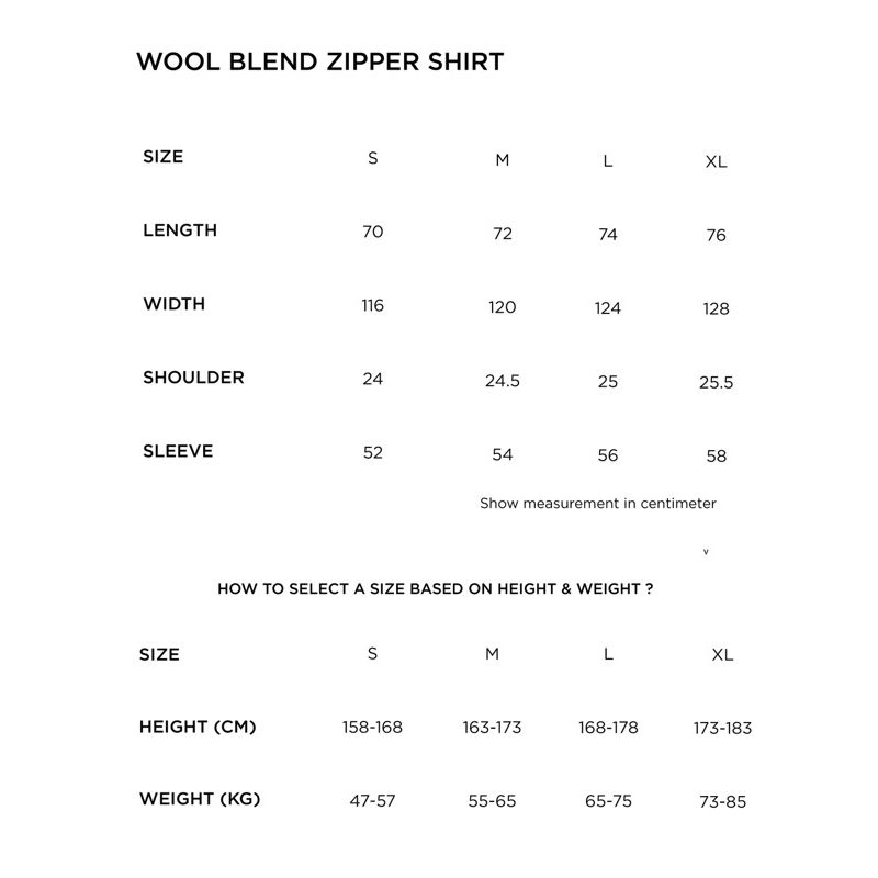 BEIGE GREY WOOL BLEND ZIP SHIRT