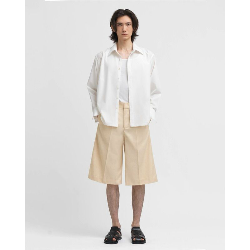 SAND WOOL BLEND BERMUDA SHORT