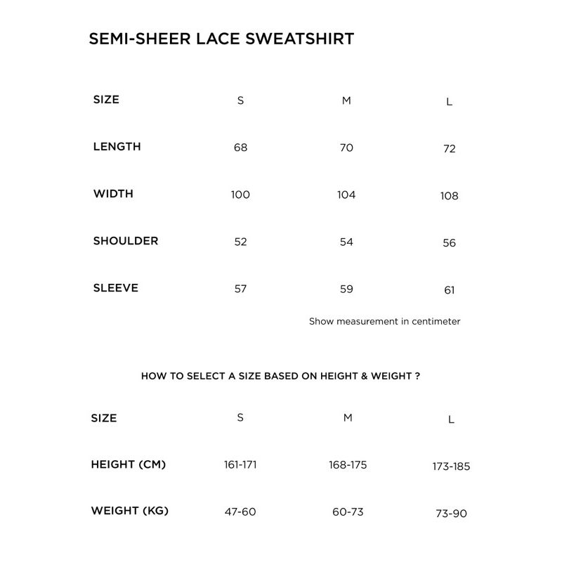 BLACK SEMI-SHEER LACE SWEATSHIRT