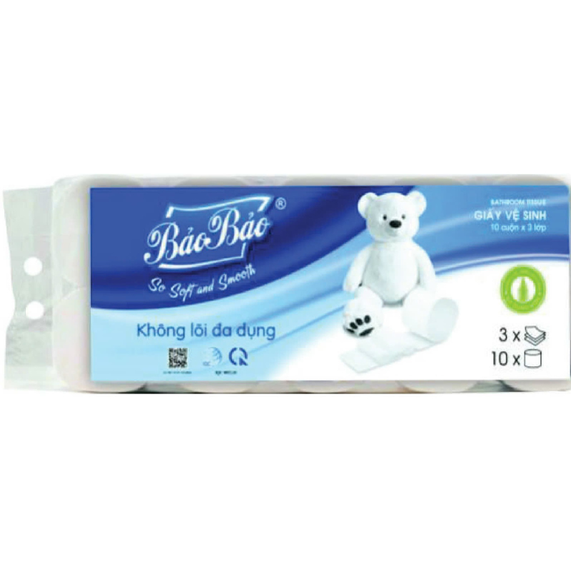 Giấy Vệ Sinh Không Lõi 10 Cuộn Gấu Trúc